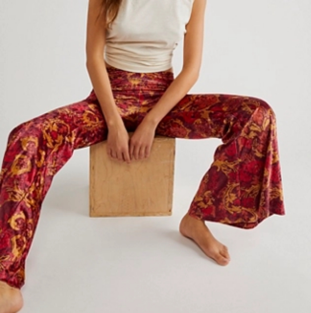 New Free People Hold Me Closer Flare Wide Leg Palazzo Pants.